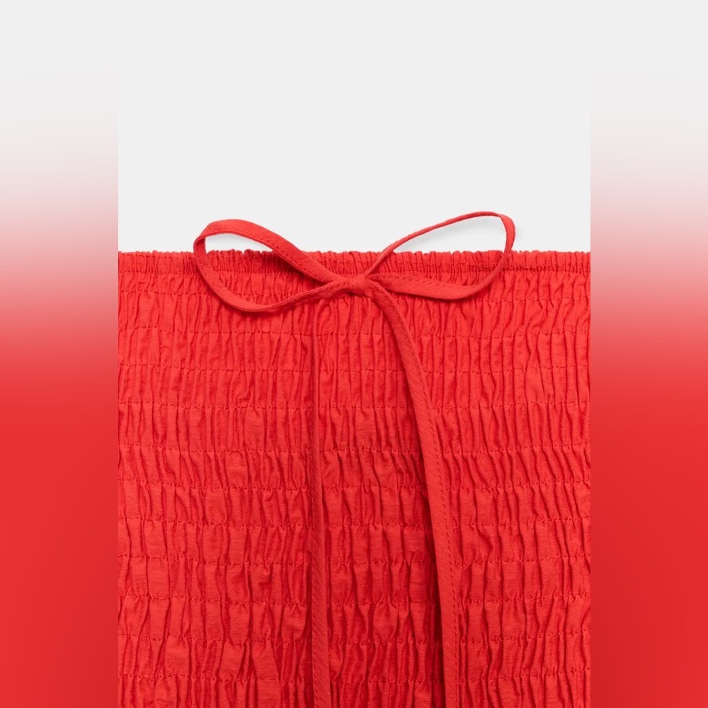 ZARA SMOCKED MIDI DRESS - Picture 16 of 16